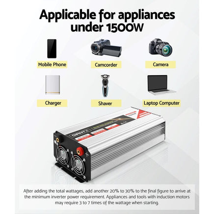 1500W Puresine Wave DC-AC Power Inverter Boxing Day Bash Kings Warehouse 