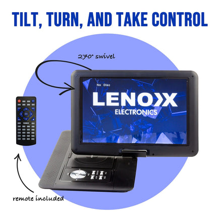 15.4" Swivel Portable DVD Player & Screen, Rechargeable Entertainment Audio & Video Kings Warehouse 