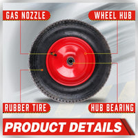 16" Wheelbarrow Trolley Wheel 4.80/4.00-8 Pneumatic Tyre 16mm Bore Tire Steel Auto Accessories Kings Warehouse 
