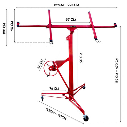 16FT Drywall Gyprock Panel Lifter Plaster Board Sheet Hoist Lift Plasterboard Tools Kings Warehouse 