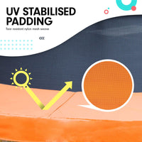 16ft Outdoor Trampoline Kids Children With Safety Enclosure Pad Mat Ladder Basketball Hoop Set - Orange Sports & Fitness Kings Warehouse 