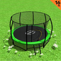 16ft Trampoline Free Ladder Spring Mat Net Safety Pad Cover Round Enclosure - Green Sports & Fitness Kings Warehouse 