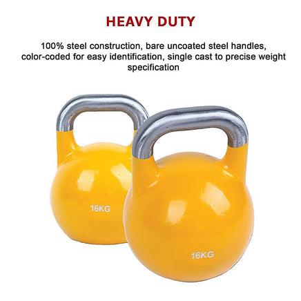 16KG Pro-Grade Steel KettleBell Sports & Fitness Kings Warehouse 