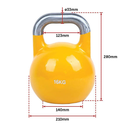 16KG Pro-Grade Steel KettleBell Sports & Fitness Kings Warehouse 