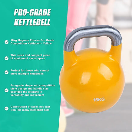 16KG Pro-Grade Steel KettleBell Sports & Fitness Kings Warehouse 