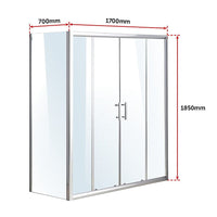 1700 X 700 Sliding Door Safety Glass Shower Screen By Della Francesca Kings Warehouse 