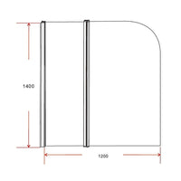 180 Degree Pivot Door 6mm Safety Glass Bath Shower Screen 1200x1400mm By Della Francesca Furniture Kings Warehouse 