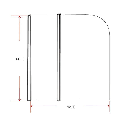180 Degree Pivot Door 6mm Safety Glass Bath Shower Screen 1200x1400mm By Della Francesca Furniture Kings Warehouse 