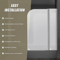 180 Degree Pivot Door 6mm Safety Glass Bath Shower Screen 1200x1400mm By Della Francesca Furniture Kings Warehouse 