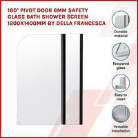 180 Degree Pivot Door 6mm Safety Glass Bath Shower Screen 1200x1400mm By Della Francesca Kings Warehouse 