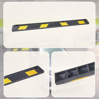 180cm Heavy Duty Rubber Curb Parking Guide Wheel Driveway Stopper Reflective Yellow Tools Kings Warehouse 