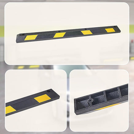 180cm Heavy Duty Rubber Curb Parking Guide Wheel Driveway Stopper Reflective Yellow Tools Kings Warehouse 