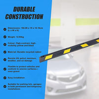 180cm Heavy Duty Rubber Curb Parking Guide Wheel Driveway Stopper Reflective Yellow Tools Kings Warehouse 