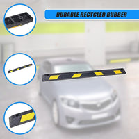 180cm Heavy Duty Rubber Curb Parking Guide Wheel Driveway Stopper Reflective Yellow Tools Kings Warehouse 