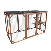 180cm Large Cat Enclosure Wooden Outdoor Cage with 3 Platforms Kings Warehouse 