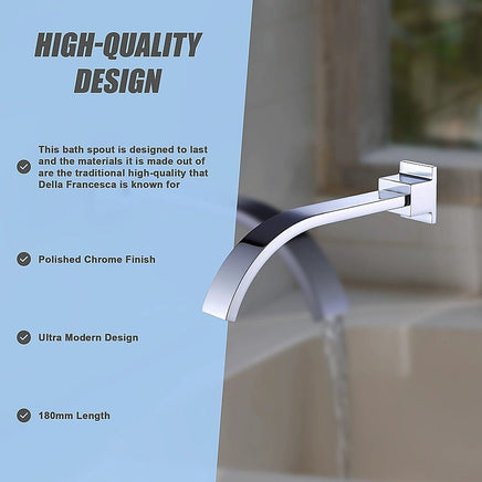 180mm Bath Spout Polished Chrome Finish Furniture Kings Warehouse 