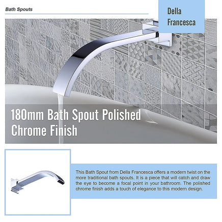 180mm Bath Spout Polished Chrome Finish Furniture Kings Warehouse 