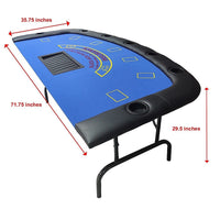 185cm Folded 7 Player Poker Blackjack Table Game Desk W/Cup Holder Gift & Novelty Kings Warehouse 