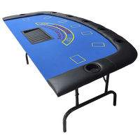 185cm Folded 7 Player Poker Blackjack Table Game Desk W/Cup Holder Gift & Novelty Kings Warehouse 