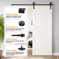 1.8m Heavy Duty Sliding Barn Single Door Hardware Kit Damper Track Rail Roller System Kings Warehouse 