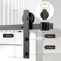 1.8m Heavy Duty Sliding Barn Single Door Hardware Kit Damper Track Rail Roller System Kings Warehouse 