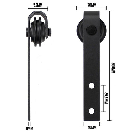 1.8m Heavy Duty Sliding Barn Single Door Hardware Kit Damper Track Rail Roller System Kings Warehouse 