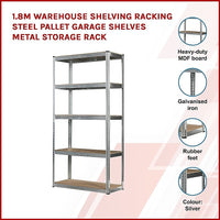 1.8M Warehouse Shelving Racking Steel Pallet Garage Shelves Metal Storage Rack Furniture KingsWarehouse 