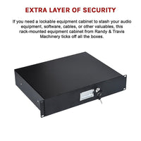 19" Rack Mount 2U Steel Plate DJ Drawer Equipment Cabinet Locking Lockable Electronics Kings Warehouse 