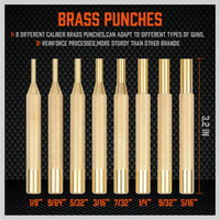 19Pc Hammer & Punch Set Brass / Roll Pin Punch Gun Builder Gunsmith Maintenance Tools Kings Warehouse 