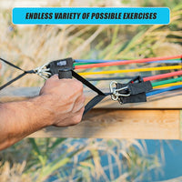 19PC Resistance Exercise Fitness Bands Tubes Kit Yoga Set Sports & Fitness Kings Warehouse 