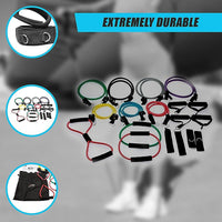 19PC Resistance Exercise Fitness Bands Tubes Kit Yoga Set Sports & Fitness Kings Warehouse 