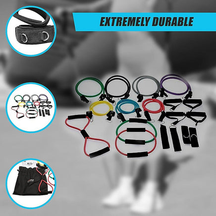 19PC Resistance Exercise Fitness Bands Tubes Kit Yoga Set Sports & Fitness Kings Warehouse 