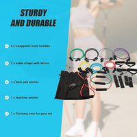 19PC Resistance Exercise Fitness Bands Tubes Kit Yoga Set Sports & Fitness Kings Warehouse 