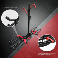 2 Bicycle Bike Rack Rear Car Carrier 2" Hitch Mount Platform Foldable Sports & Fitness Kings Warehouse 