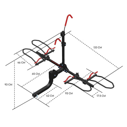 2 Bike Rack for Car SUV Rear Bicycle Holder Carrier Hitch Mount Platform Holder Sports & Fitness Kings Warehouse 