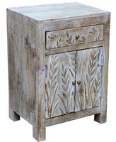 2 drawer whitewashed bedside cabinet in bird design Kings Warehouse 