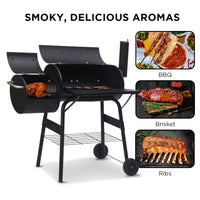 2-in-1 Outdoor Barbecue Grill & Offset Smoker Kings Warehouse 