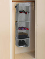 2 Pack 5 Foldable Shelf Hanging Closet Organizer Space Saver with Side Accessories Pockets for Clothes Storage bedroom furniture Kings Warehouse 