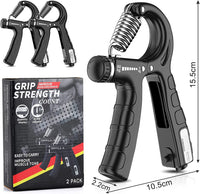 2 Pack Adjustable Hand Grip Strengthener for Hand Grip Strength and Wrist Rehabilitation (Resistance 5-60 kg) Kings Warehouse 
