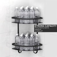 2 Pack Aluminum Adhesive Shower Caddy Corner Shelf Storage Rack for Bathroom Kings Warehouse 