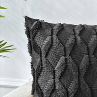 2 Pack Decorative Boho Throw Pillow Covers 45 x 45 cm (Black) Furniture Frenzy Kings Warehouse 