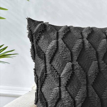 2 Pack Decorative Boho Throw Pillow Covers 45 x 45 cm (Black) Furniture Frenzy Kings Warehouse 