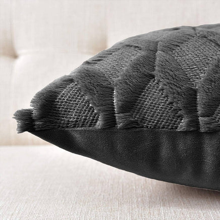 2 Pack Decorative Boho Throw Pillow Covers 45 x 45 cm (Black) Furniture Frenzy Kings Warehouse 