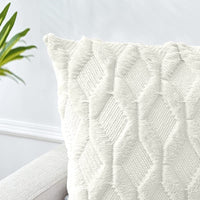 2 Pack Decorative Boho Throw Pillow Covers 45 x 45 cm (White) Furniture Frenzy Kings Warehouse 