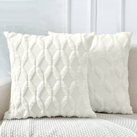 2 Pack Decorative Boho Throw Pillow Covers 45 x 45 cm (White) Furniture Frenzy Kings Warehouse 