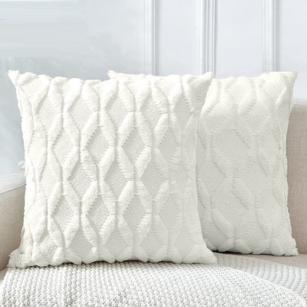 2 Pack Decorative Boho Throw Pillow Covers 45 x 45 cm (White) Furniture Frenzy Kings Warehouse 