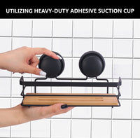 2 Pack Rectangular Bamboo Corner Shower Caddy Shelf Basket Rack with Premium Vacuum Suction Cup No-Drilling for Bathroom and Kitchen Fun in the Sun Kings Warehouse 