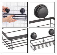 2 Pack Rectangular Corner Shower Caddy Shelf Basket Rack with Premium Vacuum Suction Cup No-Drilling for Bathroom and Kitchen Boxing Day Bash Kings Warehouse 