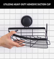 2 Pack Round Corner Shower Caddy Shelf Basket Rack with Premium Vacuum Suction Cup No-Drilling for Bathroom and Kitchen Kings Warehouse 