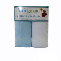 2 Piece of Baby Cot Cotton Fitted Sheet Blue & White Home & Garden Kings Warehouse 